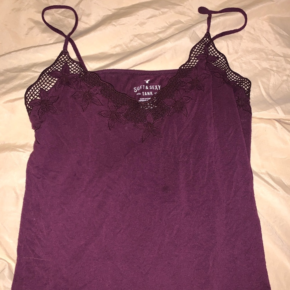 AE LACE FLORAL TANK